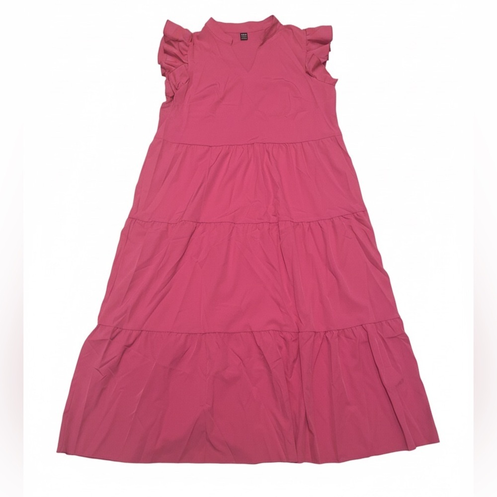 SHEIN Pink Tiered Midi Dress XL - Picture 5 of 6